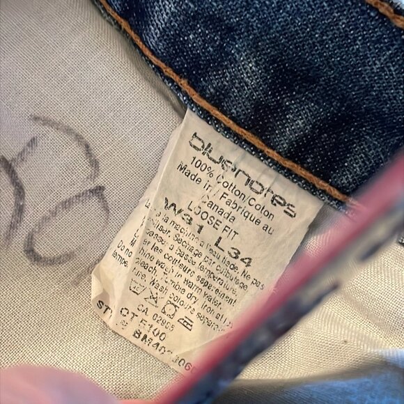 *♪ Vintage Distressed Straight Leg  Mens Jeans 1990s Y2k - Size 31 x 34 *♪ - Picture 11 of 13